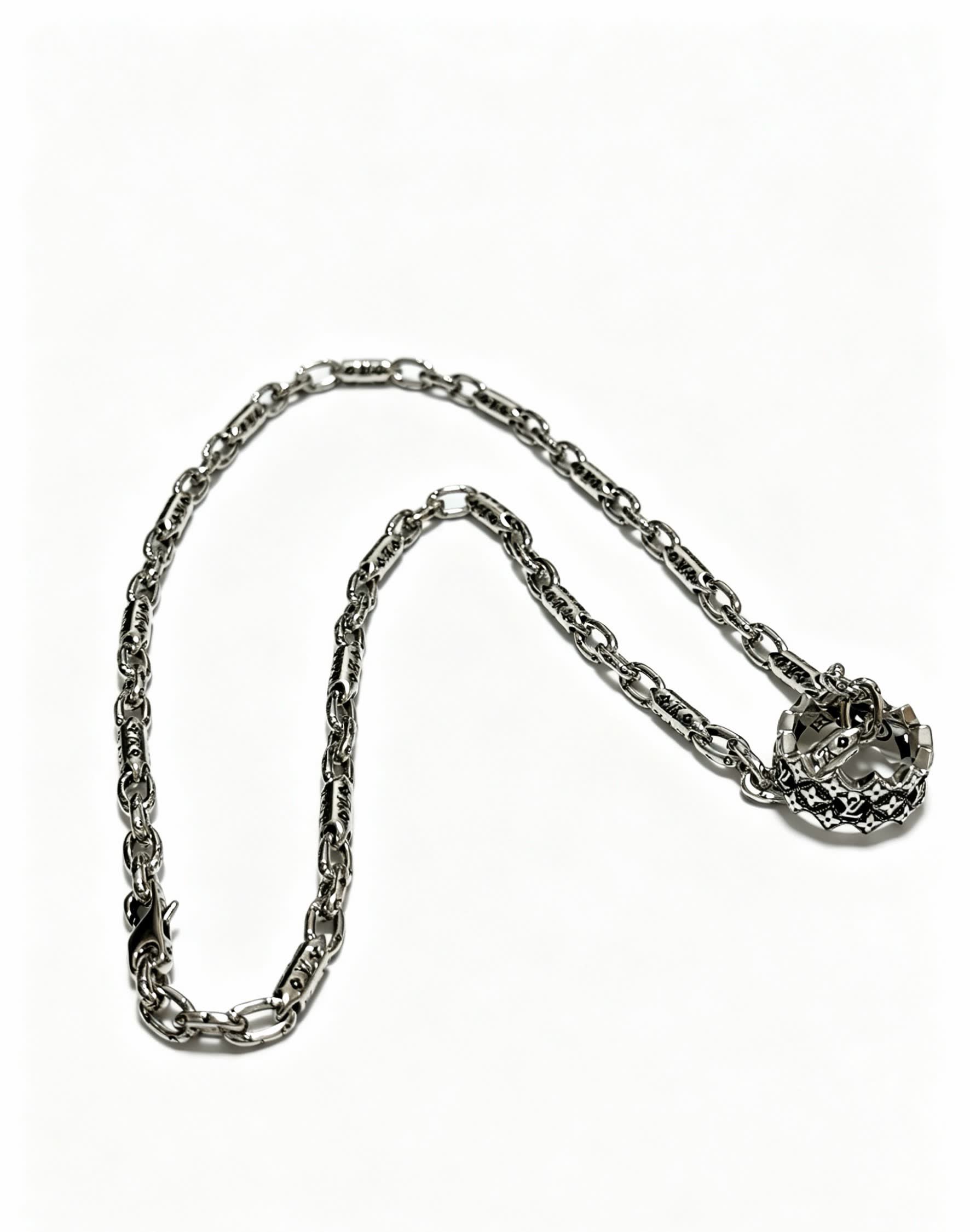 Louis Vuitton Silver Chain Necklace with Flower Clasp